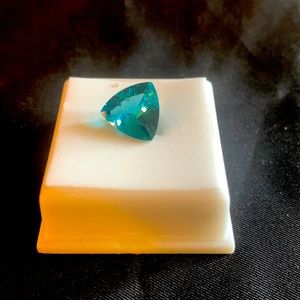 Trillion cut apatite stone 4.90 carats 12 x 12 mm.